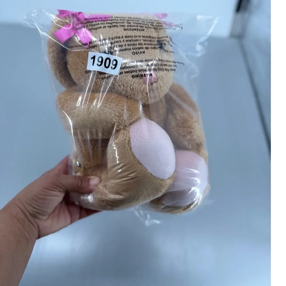 Build-A-Bear Workshop Lil Caramel Bunny‎ Rabbit Plush Pink Bows 2012 019466